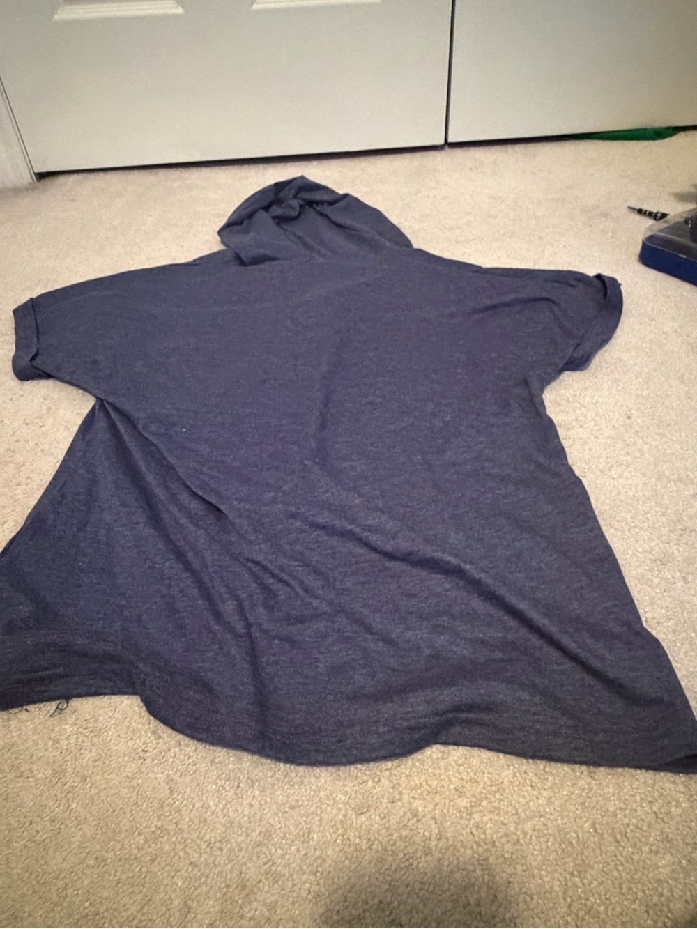 Men's Hooded Short-Sleeve Sweater - Navy